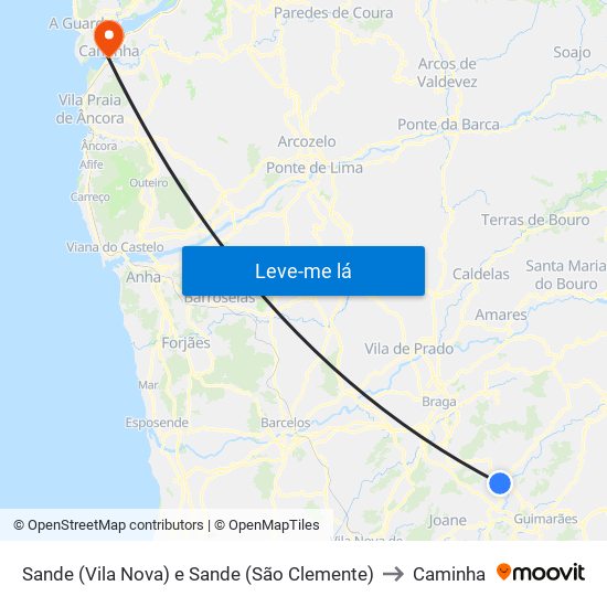 Sande (Vila Nova) e Sande (São Clemente) to Caminha map