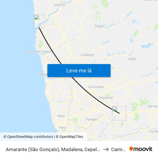 Amarante (São Gonçalo), Madalena, Cepelos e Gatão to Caminha map