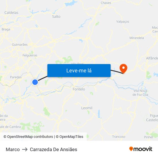 Marco to Carrazeda De Ansiães map