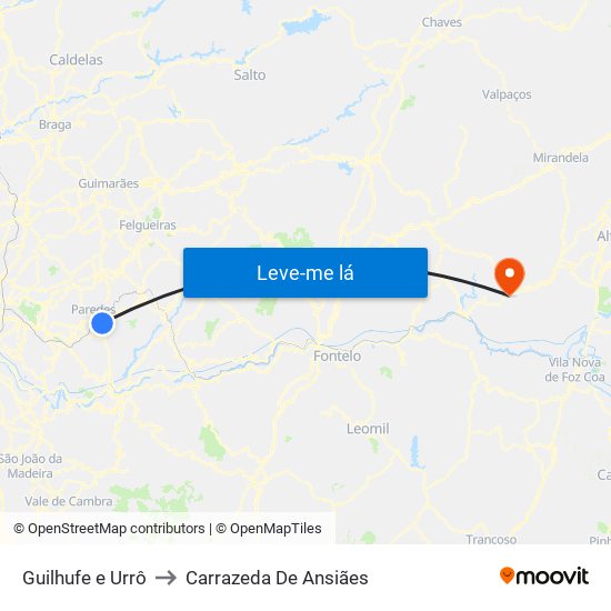 Guilhufe e Urrô to Carrazeda De Ansiães map