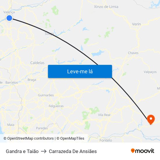 Gandra e Taião to Carrazeda De Ansiães map