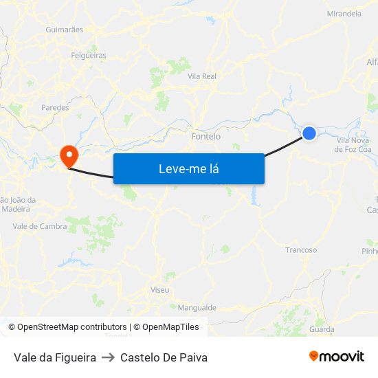 Vale da Figueira to Castelo De Paiva map