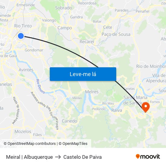 Meiral | Albuquerque to Castelo De Paiva map