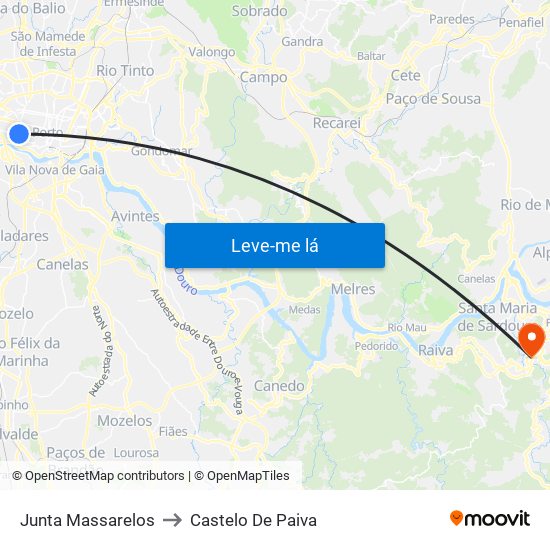 Junta Massarelos to Castelo De Paiva map