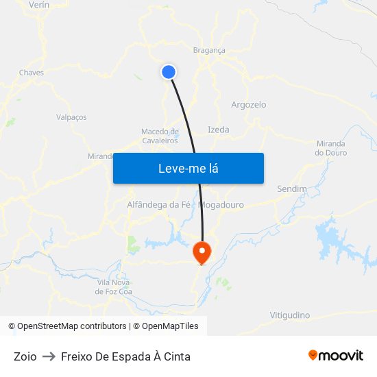 Zoio to Freixo De Espada À Cinta map