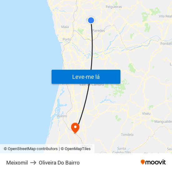Meixomil to Oliveira Do Bairro map