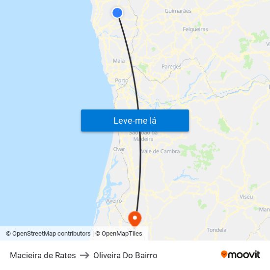 Macieira de Rates to Oliveira Do Bairro map