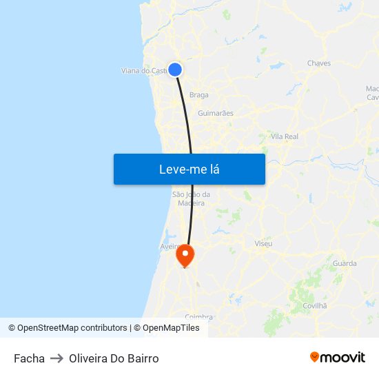 Facha to Oliveira Do Bairro map
