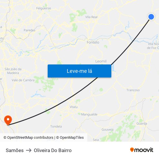 Samões to Oliveira Do Bairro map