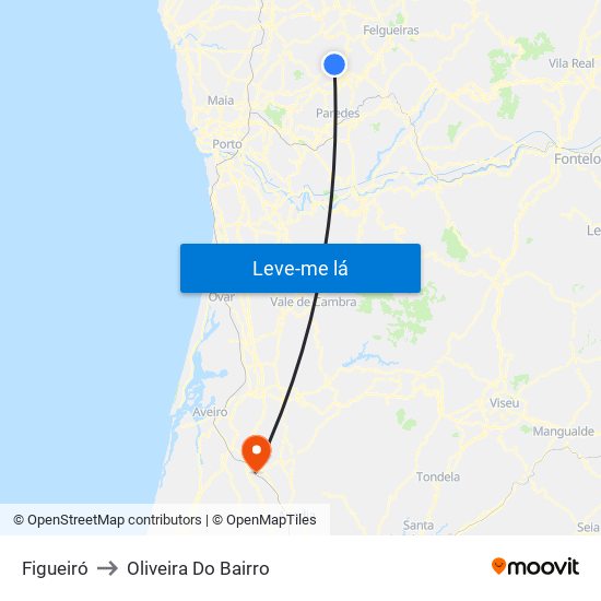 Figueiró to Oliveira Do Bairro map