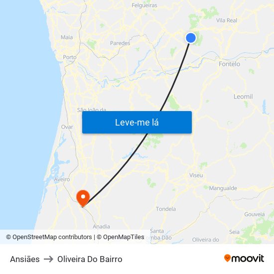 Ansiāes to Oliveira Do Bairro map