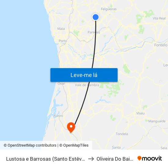 Lustosa e Barrosas (Santo Estêvão) to Oliveira Do Bairro map