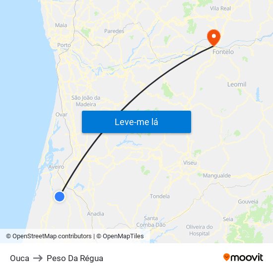 Ouca to Peso Da Régua map