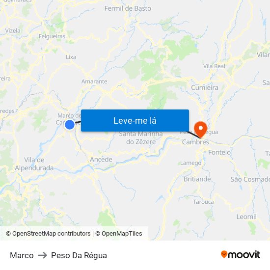 Marco to Peso Da Régua map