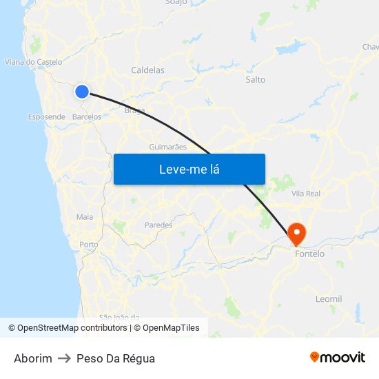 Aborim to Peso Da Régua map