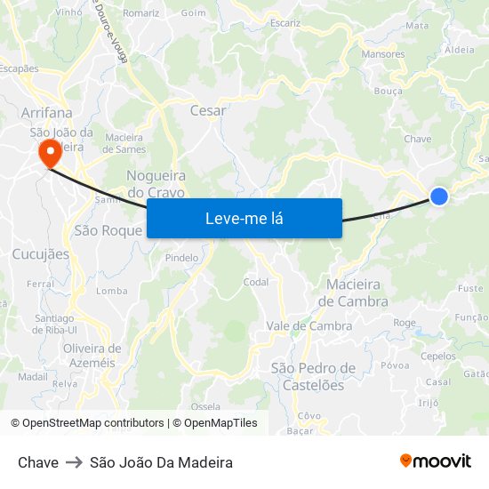 Chave to São João Da Madeira map