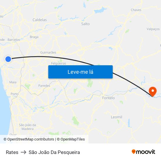 Rates to São João Da Pesqueira map