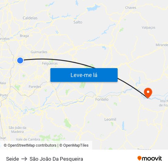 Seide to São João Da Pesqueira map