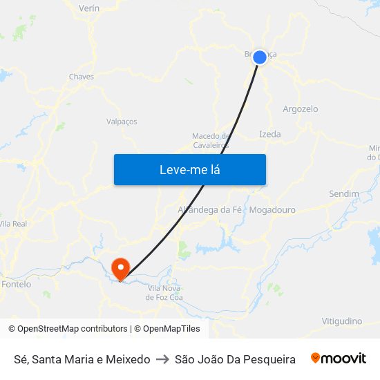 Sé, Santa Maria e Meixedo to São João Da Pesqueira map