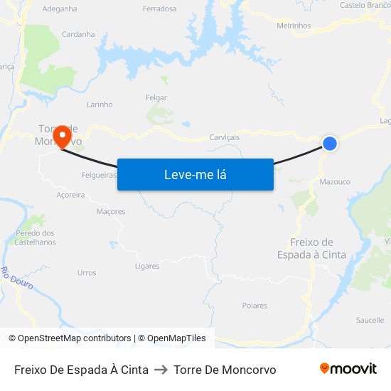 Freixo De Espada À Cinta to Torre De Moncorvo map