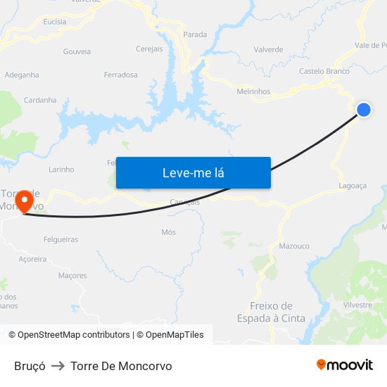 Bruçó to Torre De Moncorvo map