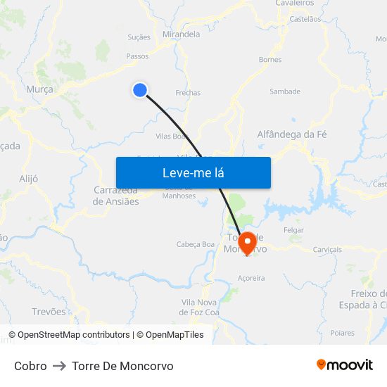 Cobro to Torre De Moncorvo map