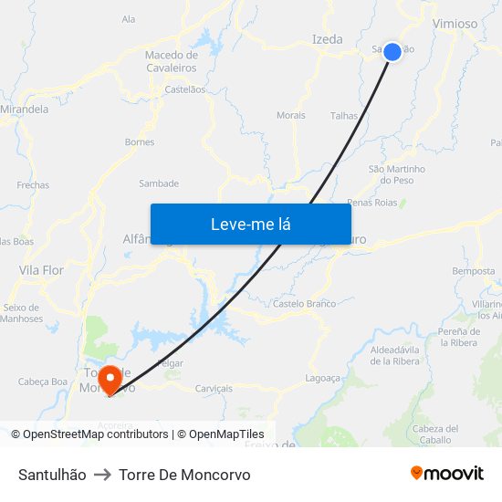 Santulhão to Torre De Moncorvo map