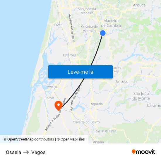 Ossela to Vagos map