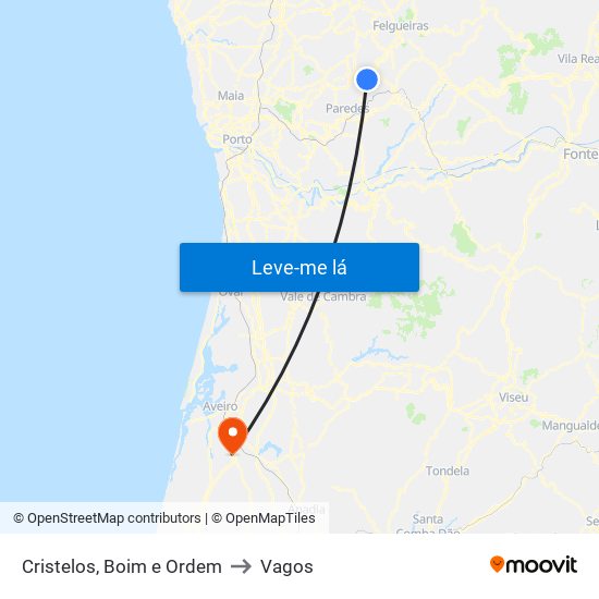 Cristelos, Boim e Ordem to Vagos map