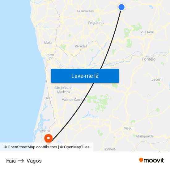 Faia to Vagos map