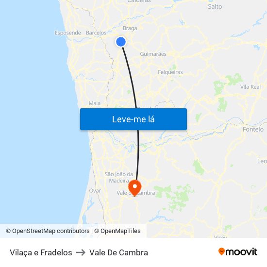 Vilaça e Fradelos to Vale De Cambra map