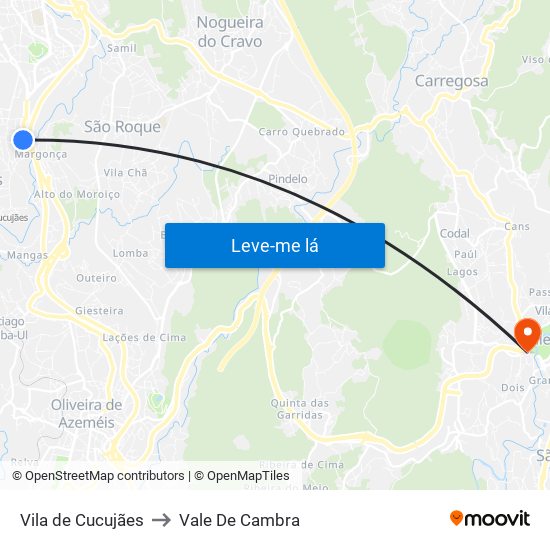Vila de Cucujães to Vale De Cambra map