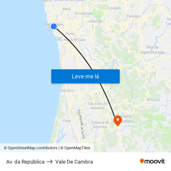 Av. da República to Vale De Cambra map