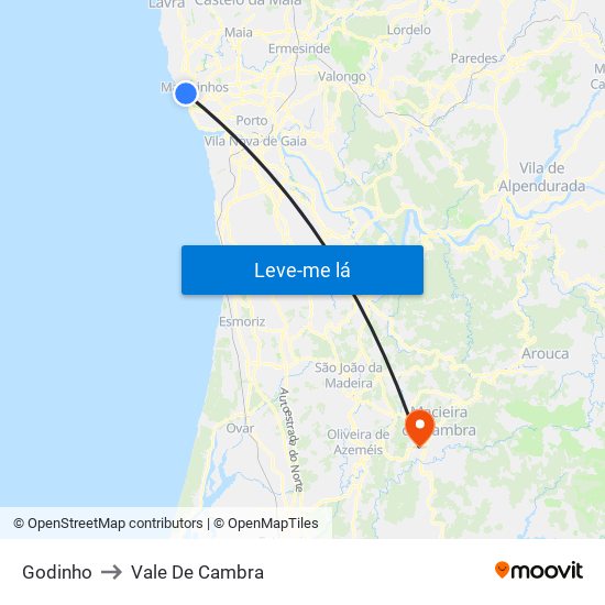 Godinho to Vale De Cambra map