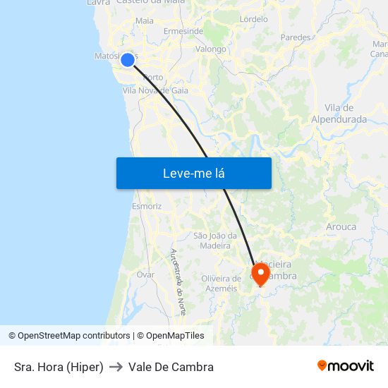 Sra. Hora (Hiper) to Vale De Cambra map