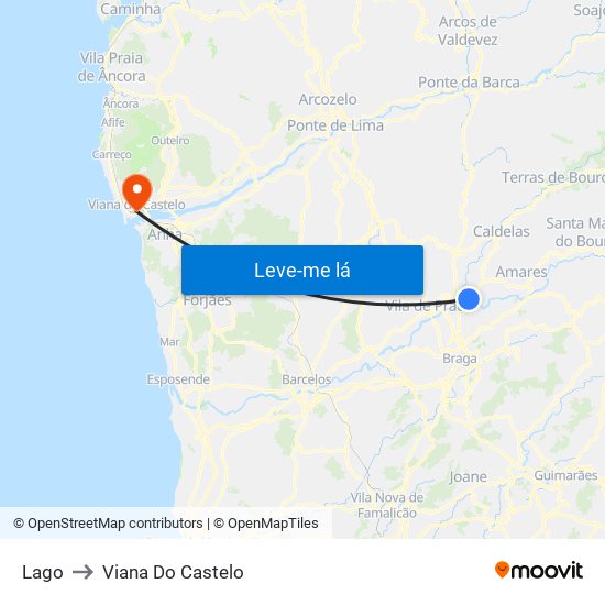 Lago to Viana Do Castelo map
