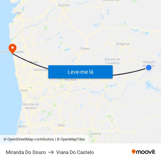 Miranda Do Douro to Viana Do Castelo map