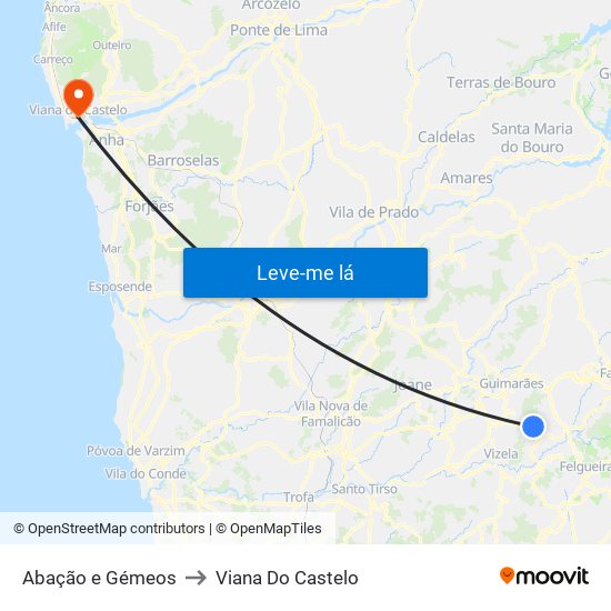 Abação e Gémeos to Viana Do Castelo map