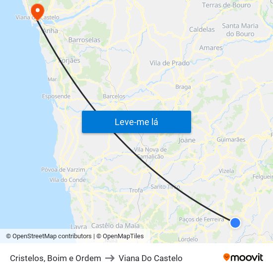 Cristelos, Boim e Ordem to Viana Do Castelo map