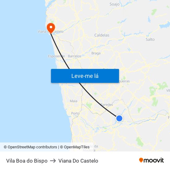Vila Boa do Bispo to Viana Do Castelo map