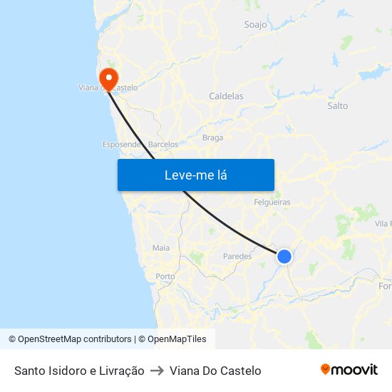 Santo Isidoro e Livração to Viana Do Castelo map