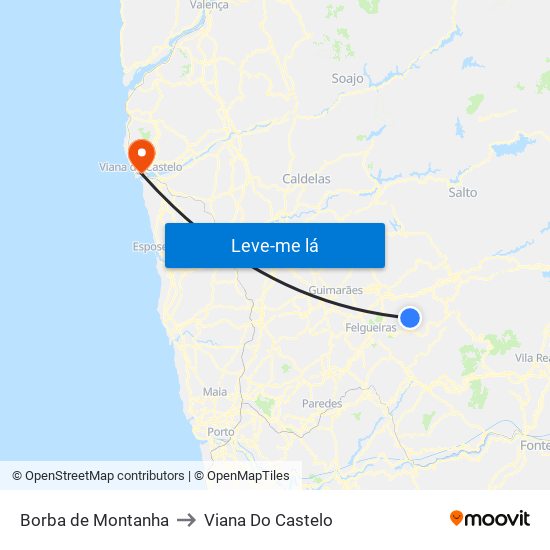 Borba de Montanha to Viana Do Castelo map