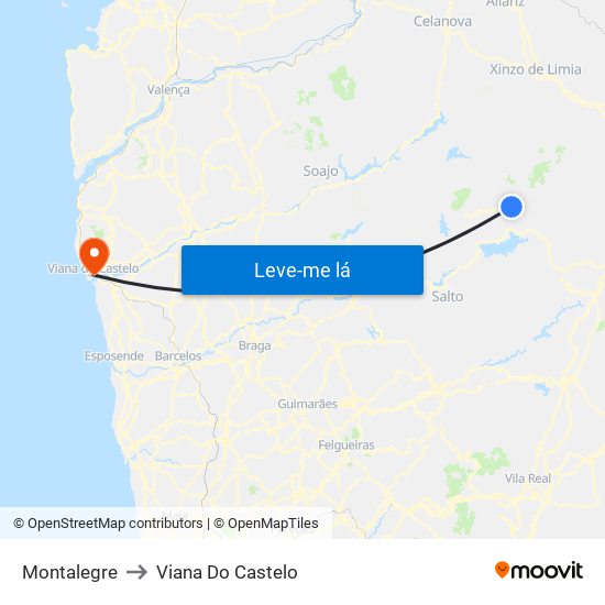 Montalegre to Viana Do Castelo map