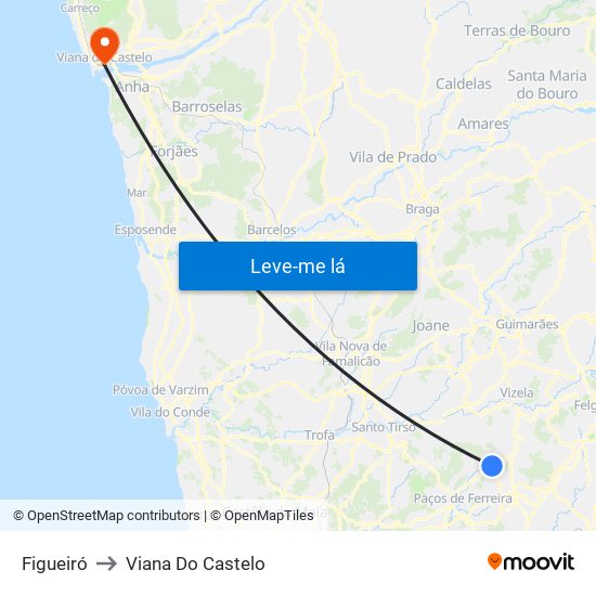Figueiró to Viana Do Castelo map