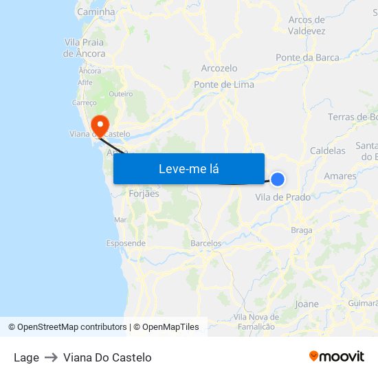 Lage to Viana Do Castelo map