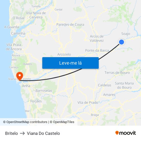 Britelo to Viana Do Castelo map