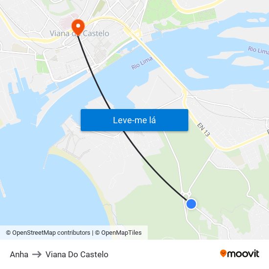 Anha to Viana Do Castelo map