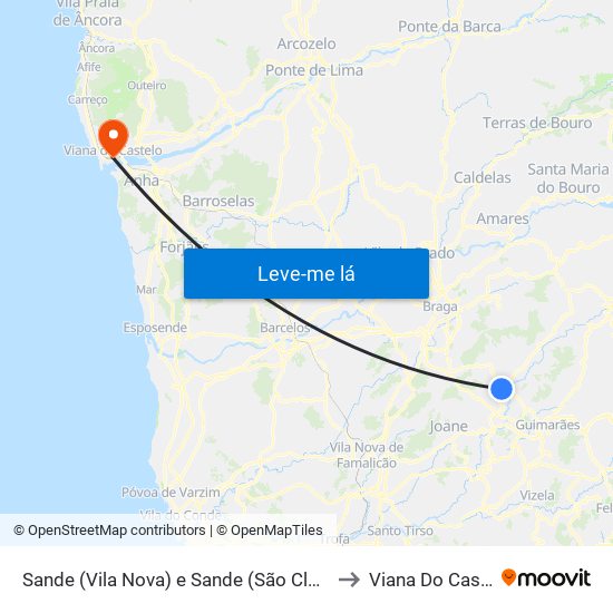 Sande (Vila Nova) e Sande (São Clemente) to Viana Do Castelo map