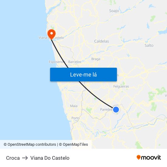 Croca to Viana Do Castelo map