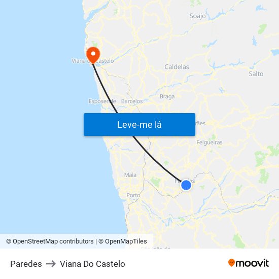 Paredes to Viana Do Castelo map